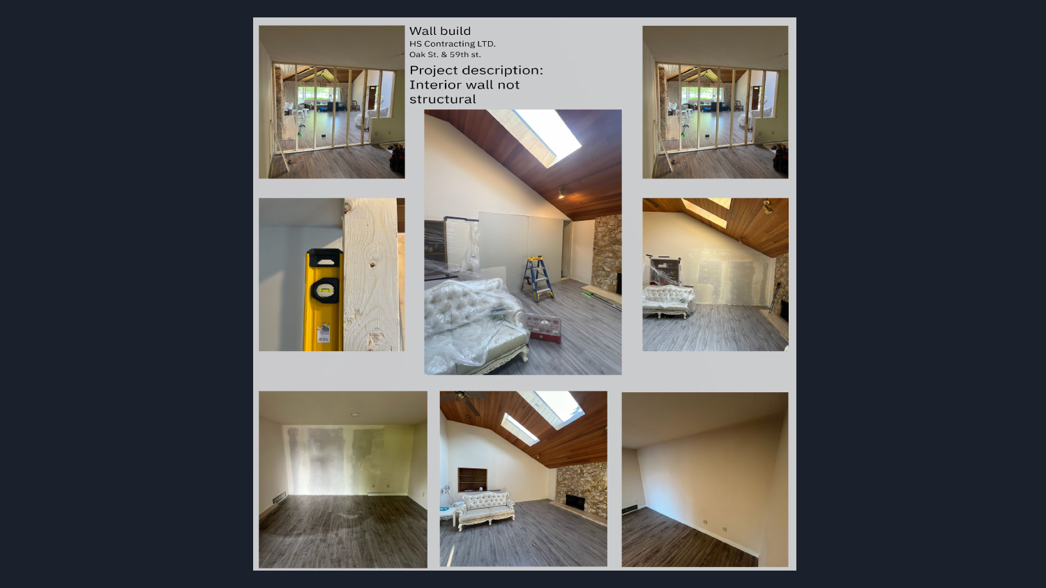 Interior framing and structural build work in progress